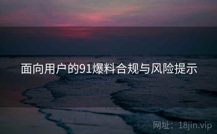 面向用户的91爆料合规与风险提示
