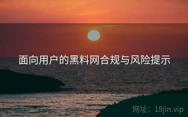 面向用户的黑料网合规与风险提示