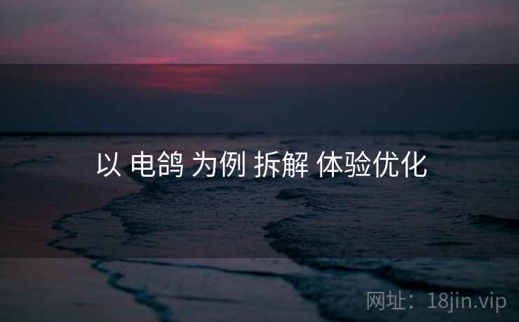 以 电鸽 为例 拆解 体验优化