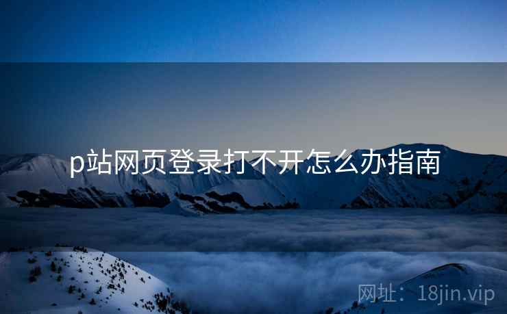 p站网页登录打不开怎么办指南