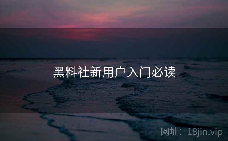 黑料社新用户入门必读